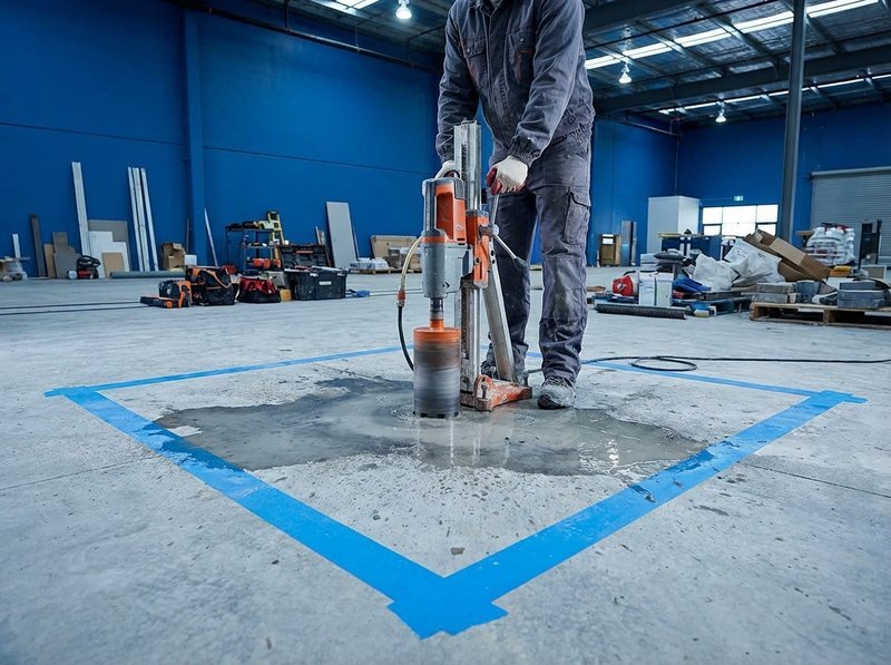 Core drilling after GPR scan