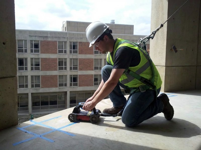Xenogenesis RADAR technician performing concrete scanning at Jacksonville medical facility