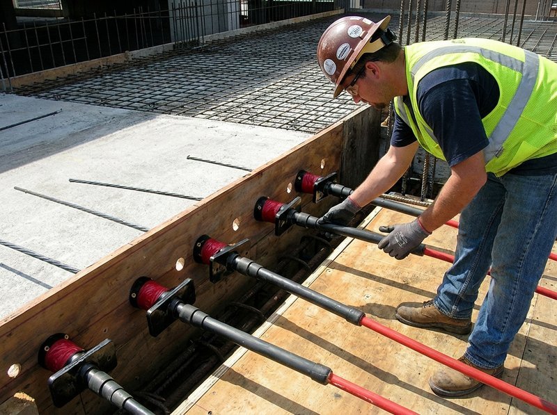 Post-tension cables in concrete structure