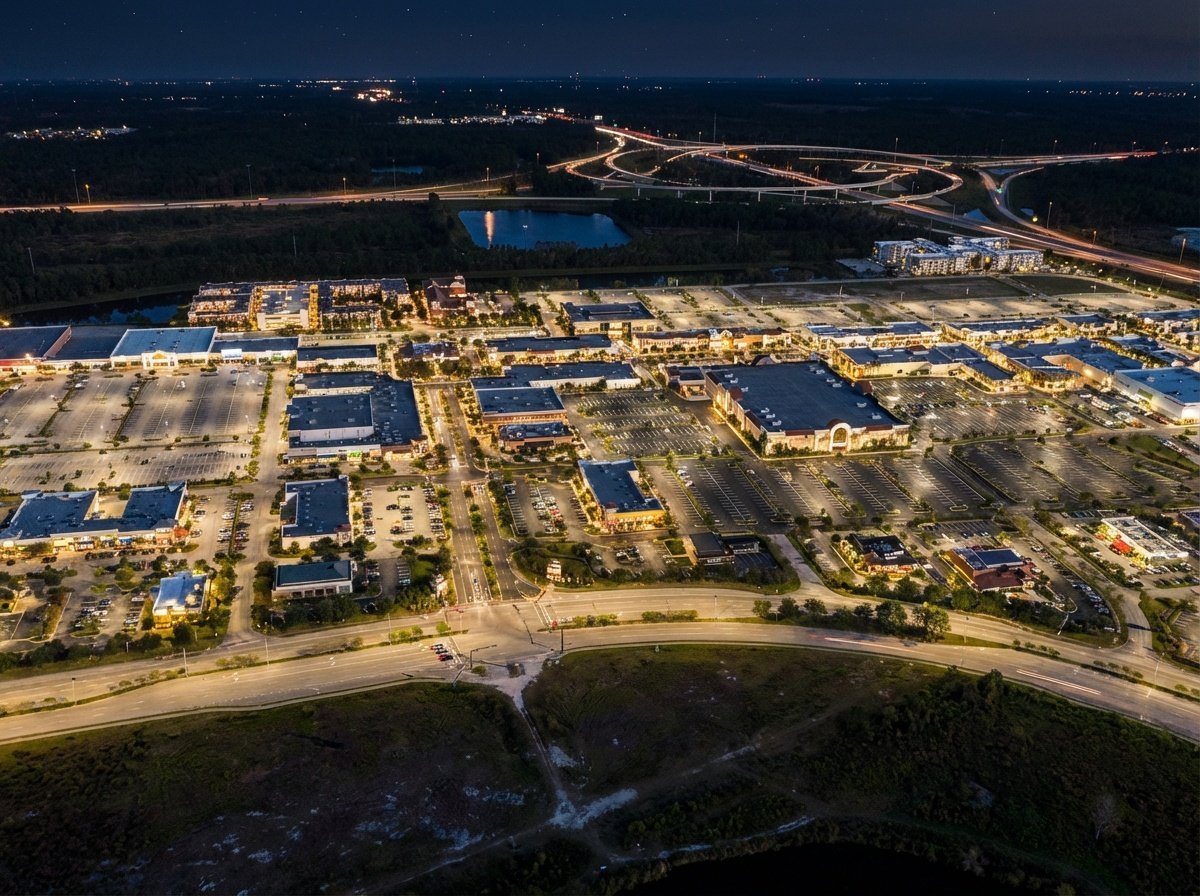 St. Johns Town Center commercial development aerial view